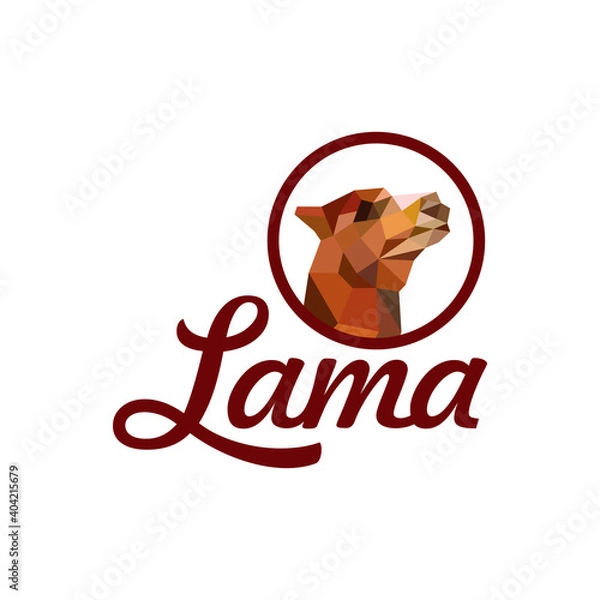 Obraz Lama Animal Logo Design Template