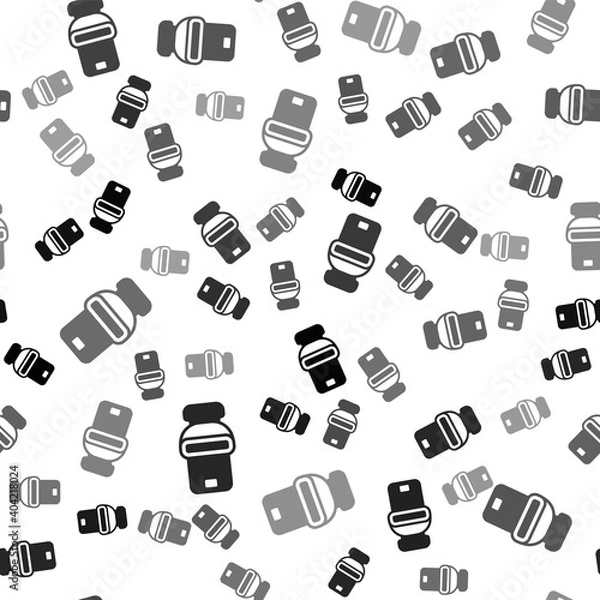 Obraz Black Toilet bowl icon isolated seamless pattern on white background. Vector.