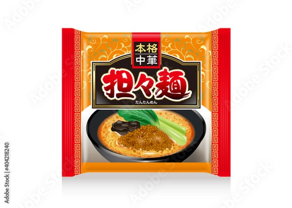 Obraz 担々麺の袋のイラスト