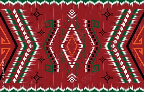 Obraz Seamless embroidery pattern Line up. Patchwork ornament. EP4
