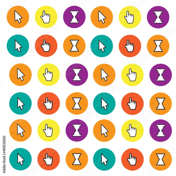 Obraz Cursors with long shadows. Mouse computer cursor