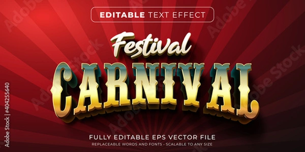 Obraz Editable text effect in carnival circus style