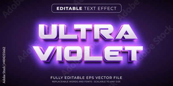 Obraz Editable text effect in intense ultraviolet light style