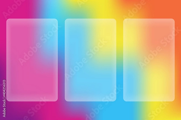 Fototapeta Vector drawing. Glass morphism. Abstract bright background.