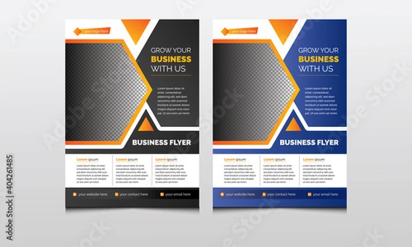 Fototapeta Business Flyer Design Template Ai, A4 Size with Bleed