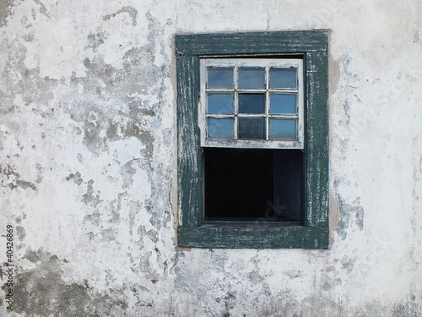 Obraz rustic wall and old wodden window