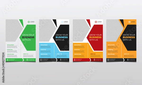 Fototapeta Business abstract vector template for Flyer,  Brochure, Magazine, Poster, Annual Report,  Corporate Presentation, Portfolio, an infographic with Bleed size A4
