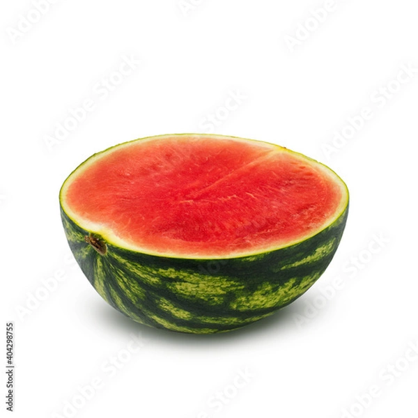 Fototapeta Half of a seedless watermelon isolated on a white background with clipping path.