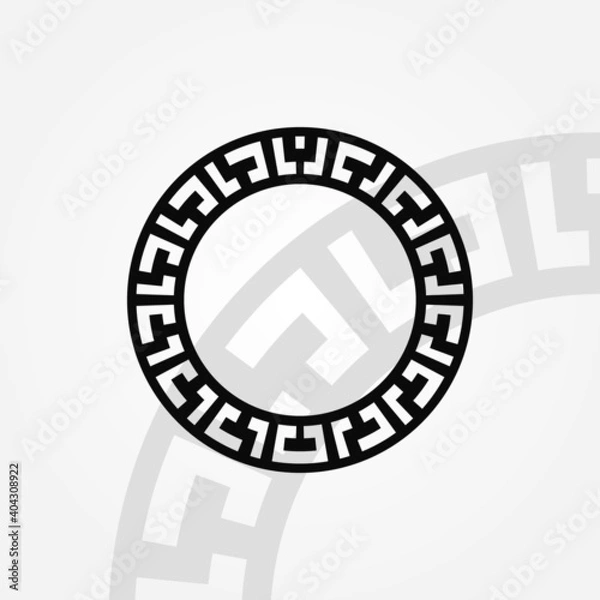 Fototapeta Inca style rounded pattern logo template