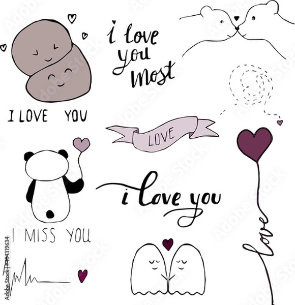 Obraz Valentine's Day set