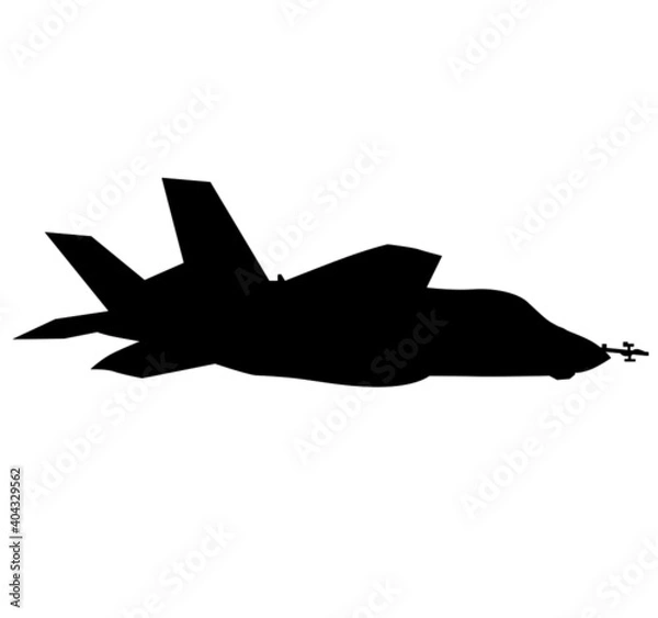 Fototapeta F 35 Air Force stealth F-35 Lightning II fighter jet. Isolated realistic silhouette
