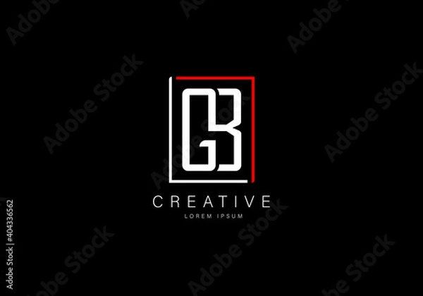 Fototapeta Initial GB Letter Monogram Logo
