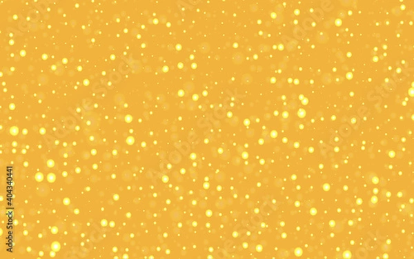 Fototapeta Snowfall on a yellow background. Winter simple background with white snowflakes, dots for fashion prints, posters, covers, paper, fabric. 