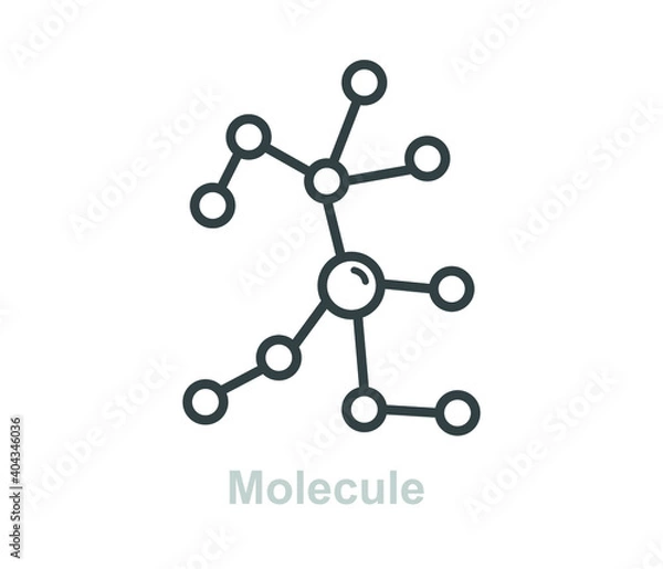 Fototapeta Simple chemistry formula and molecule line icon. Vector illustration design symbol and sign. Isolated on white background
