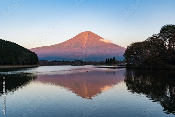 Fototapeta 富士山　田貫湖　リフレクション　夕暮れ