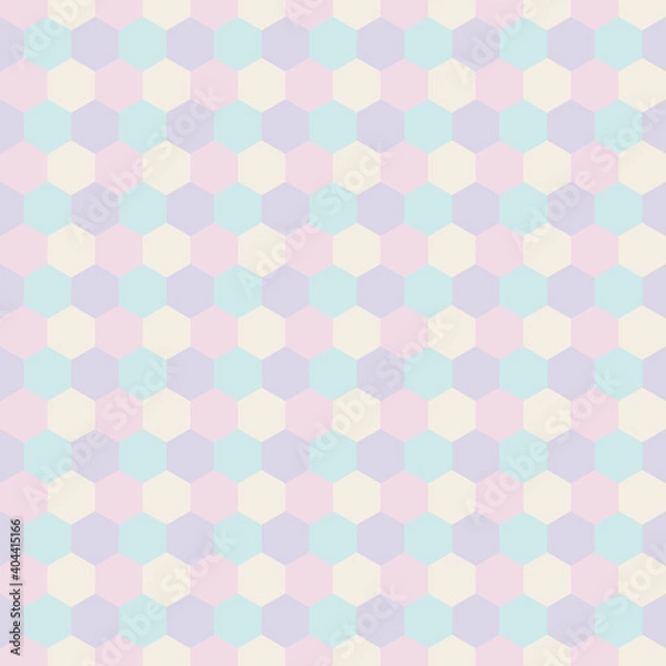 Fototapeta A set of seamless hexagon patterns. Colorful vector illustration.