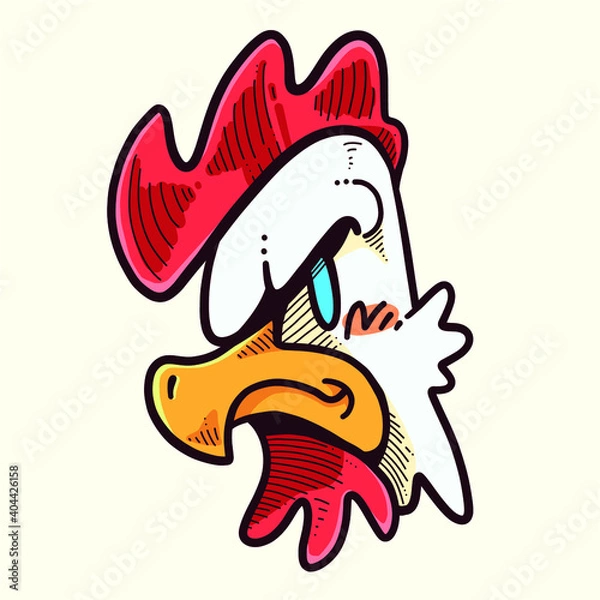Fototapeta Hand drawn vector chicken head