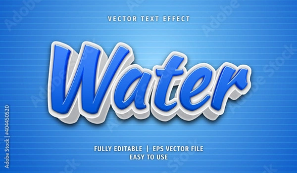 Fototapeta 3D Water Text effect, Editable Text Style