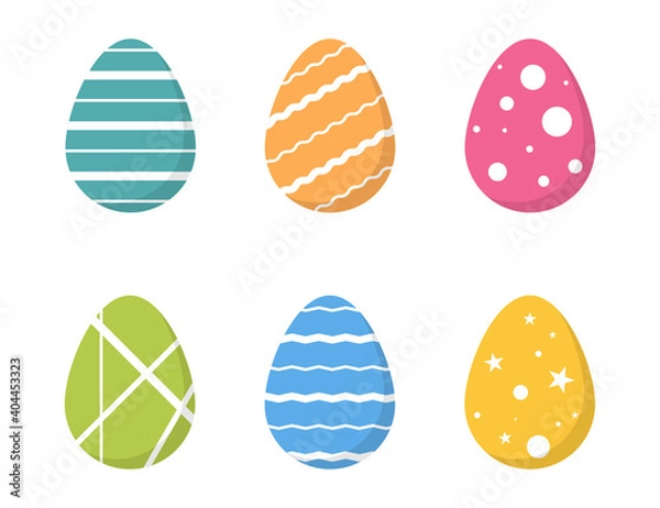 Obraz Easter eggs. Vector Easter eggs icons, isolated. Egg in flat design. Vector illustration