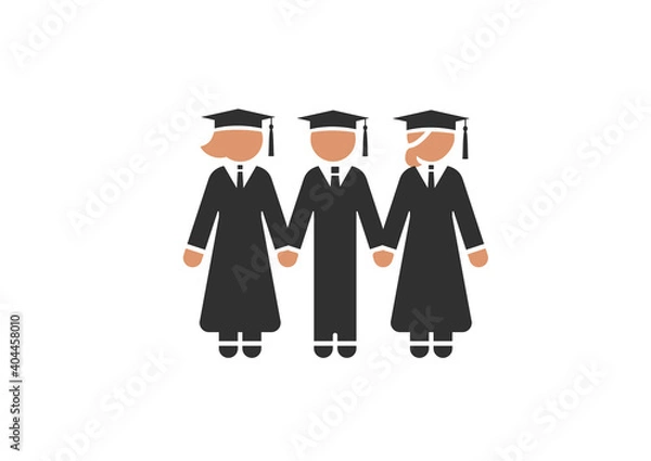 Obraz Student - vector icons set on white background.