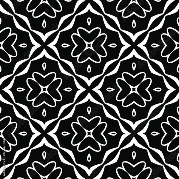 Obraz  Black and white texture. Abstract seamless geometric pattern. 