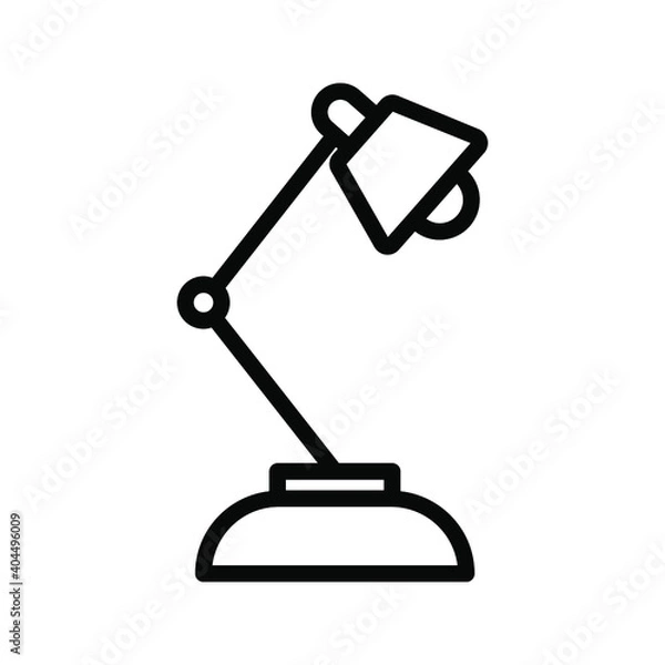 Fototapeta Reading desk lamp line flat vector icon for mobile application, button and website design.
