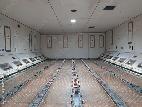Obraz aircraft cargo compartment.Cargo compartment of freighter aircraft.