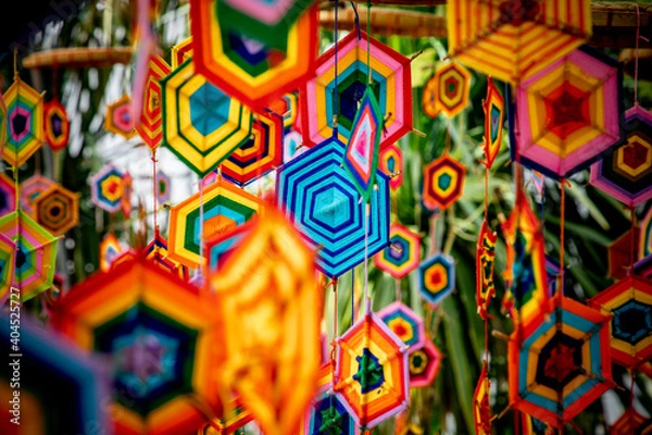 Fototapeta Decorations motif style art from Cotton  of Thailand