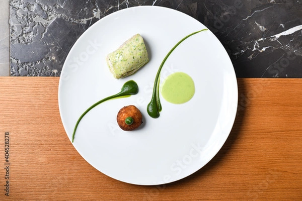 Obraz Fine dining appetizer with fish