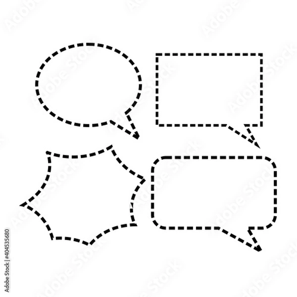 Fototapeta Message blank bubble chat sign cartoon doodle flat design vector illustration