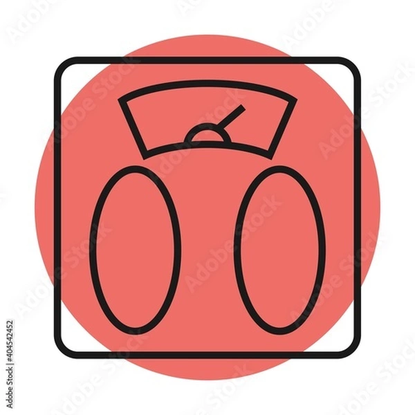 Obraz Weight scale line icon vector