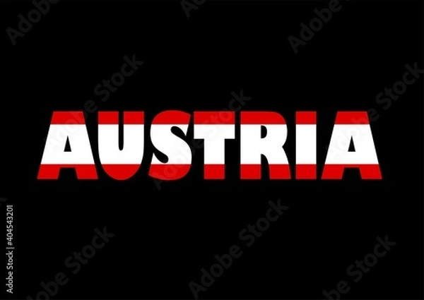 Obraz World Flag on letter austria flat design style vector illustration
