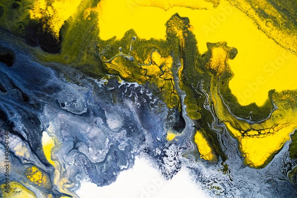 Fototapeta Natural  luxury abstract fluid art painting in alcohol ink technique. Tender and dreamy  wallpaper. Mixture of colors creating transparent waves and golden swirls. For posters, other printed materials
