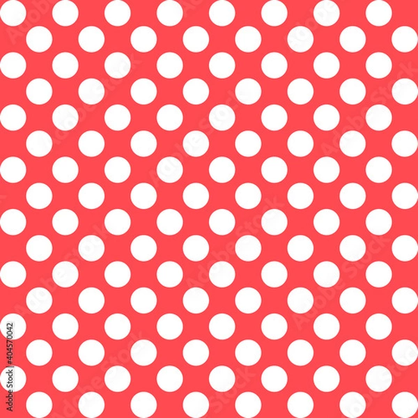 Obraz This is a seamless pattern of polka dots on a red background.