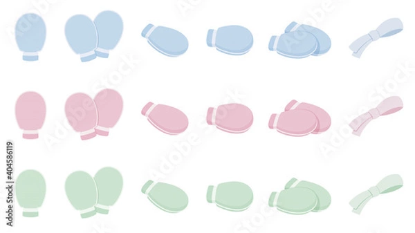 Fototapeta 身体拘束_介護_ミトンのイラスト素材セット