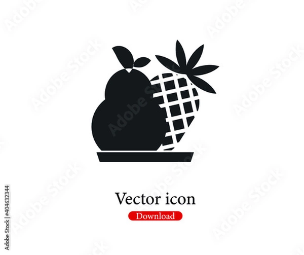 Fototapeta fruits vector icon.  Editable stroke. Symbol in Line Art Style for Design, Presentation, Website or Apps Elements, Logo. Pixel vector graphics - Vector