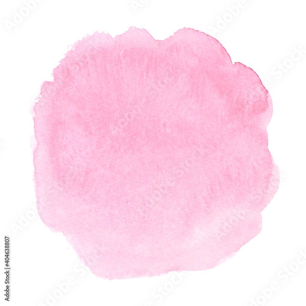 Fototapeta Watercolor spot of tender pink color in the form of a circle. Can be used for various decoration work