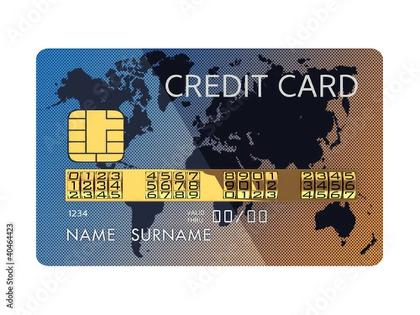 Obraz Generic credit card with combination lock , isolated