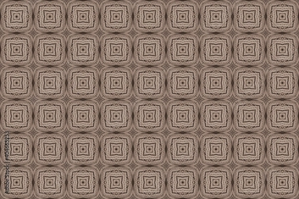Obraz Square vintage pattern. Textile brown rope