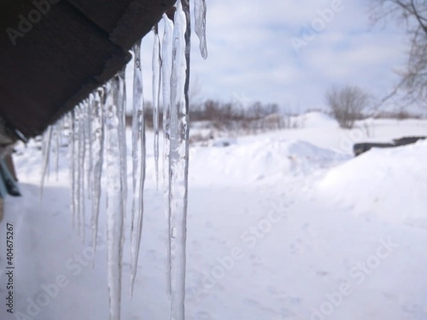 Obraz icicles on a roof