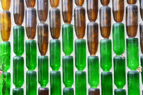 Obraz Pattern background from glass  bottles.