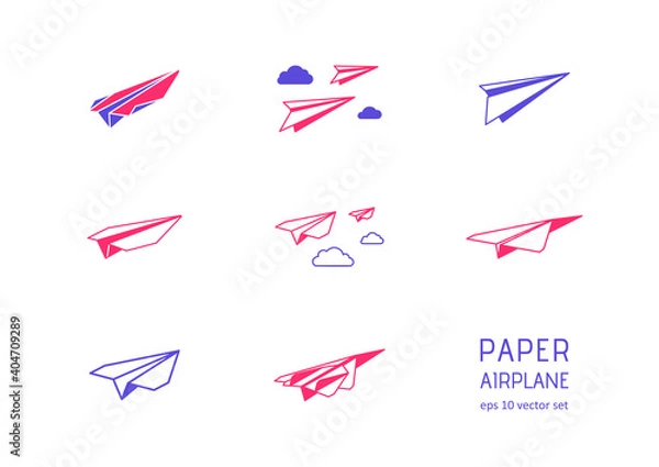 Obraz Paper plane - vector icons set