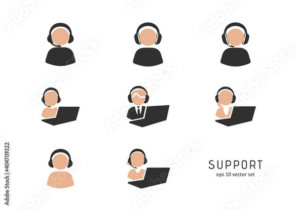 Obraz Support - icons set on white background