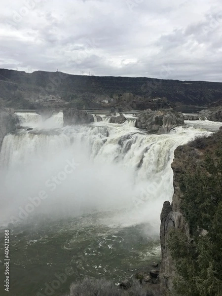 Fototapeta waterfall on river 