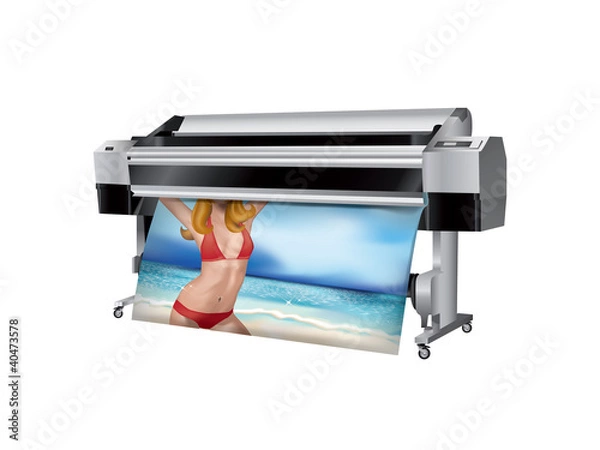 Fototapeta Plotter with bikini girl