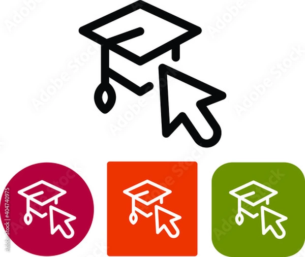 Fototapeta Graduation with Arrow Cursor Vector Icon