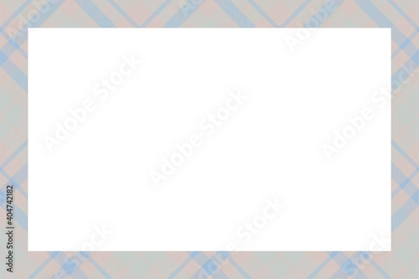 Fototapeta Vintage frame vector. Scottish border pattern retro style. Tartan plaid ornament.