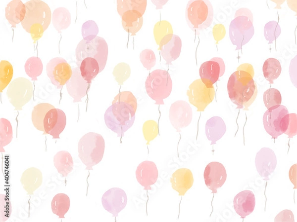 Fototapeta 風船柄のイラスト　水彩画