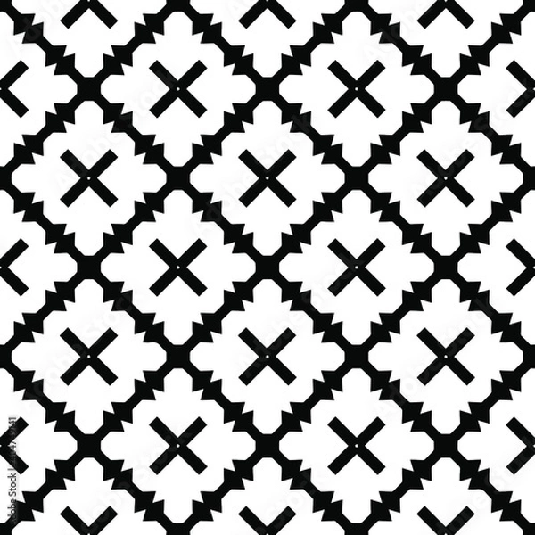 Obraz Black and white texture. Abstract seamless geometric pattern.
