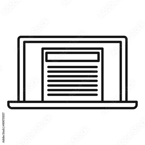Fototapeta Realtor laptop icon. Outline realtor laptop vector icon for web design isolated on white background